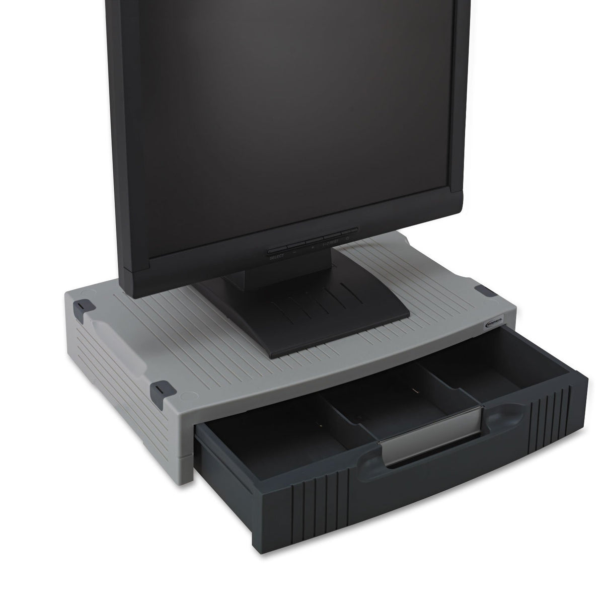 Innovera Basic LCD Monitor Stand, Light Gray/Charcoal