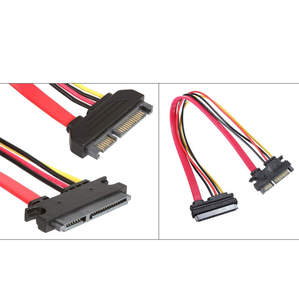 Comidox 30CM M/F 22P 7+15Pin Male to Female SATA Serial ATA Data Power Combo Extension Cable 4Pcs