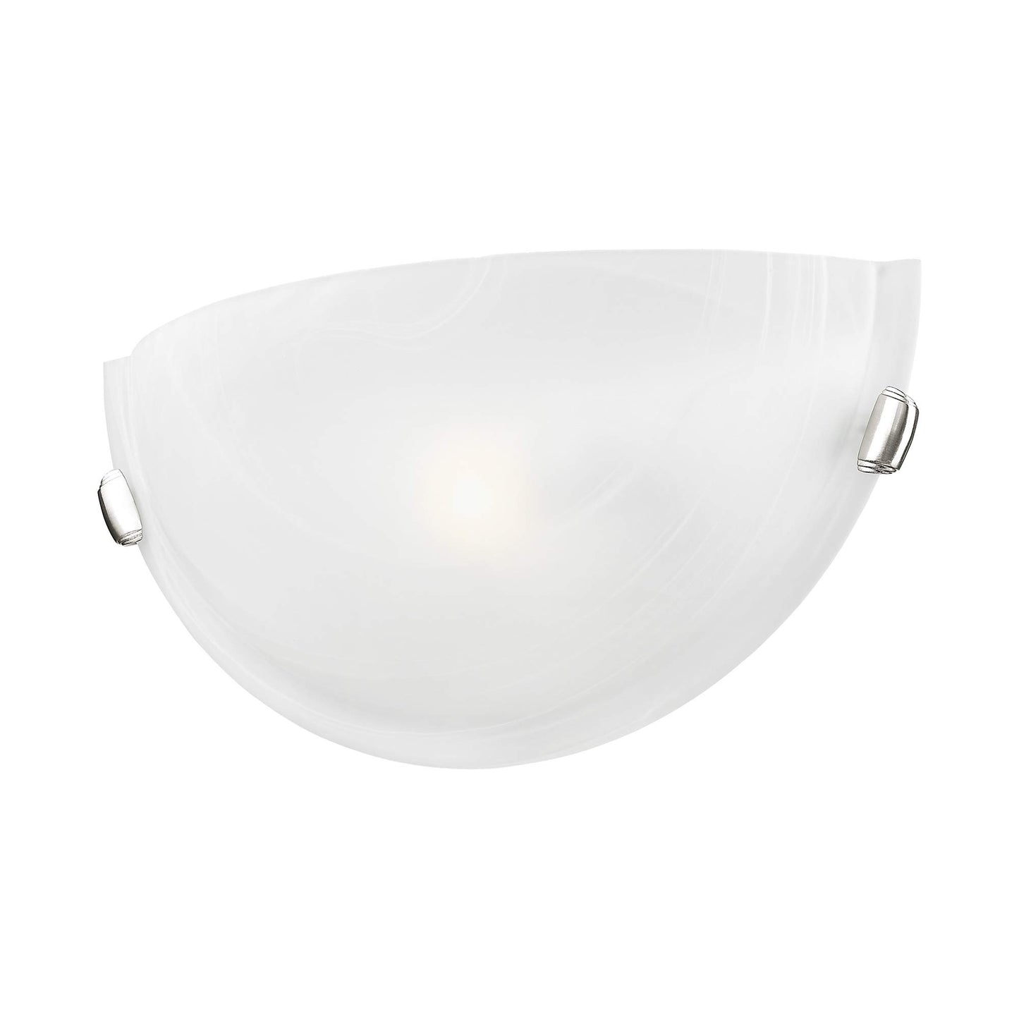 Livex Lighting 4271-91 Home Basics 1 Light Brushed Nickel Wall Sconce with White Alabaster Glass