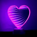 Chi-buy Mirror Light, LED Desktop Lamp - Heart Shaped Night Light & Party Decor, Pink, Modern Style, Plastic, Battery Powered, 7.48x2.75x6.29 inches