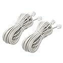 RJ11 6P2C Telephone Line Cord Phone Extension Straight Cable Wire 6p2c Pin Plug Male to Male plug Modular Landline Cable Fax Modem, 10M/ 32Feet Long