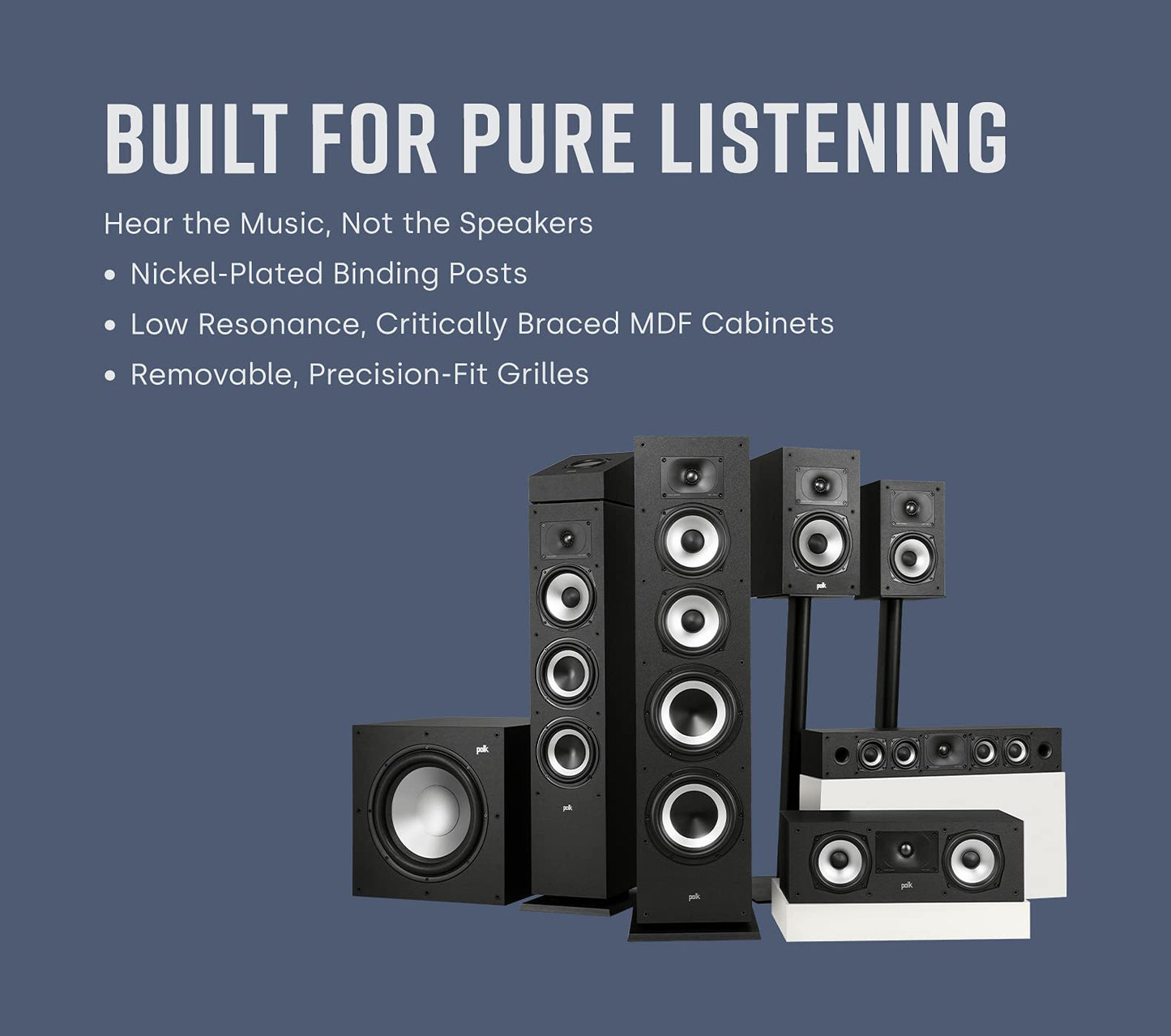 Polk Monitor XT90 Hi-Res Height Speaker Pair for 3D Sound Effect - Dolby Atmos-Certified, DTS:X and DTS Virtual:X Compatible, Surround Sound Speakers