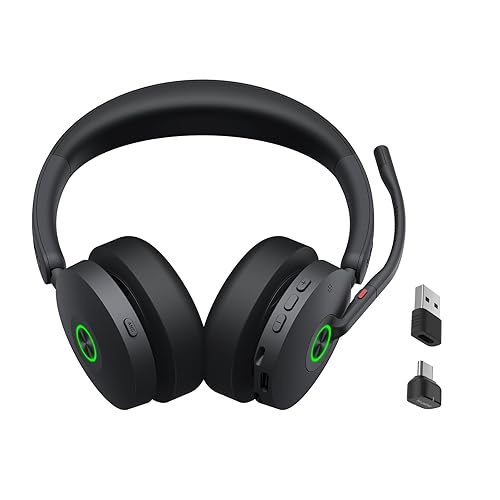 Yealink BH74 ANC Bluetooth Headset with Microphone for Hybrid Work, Microsoft Teams Premium Open Office Certified Headsets with 6-mics Active Noise…