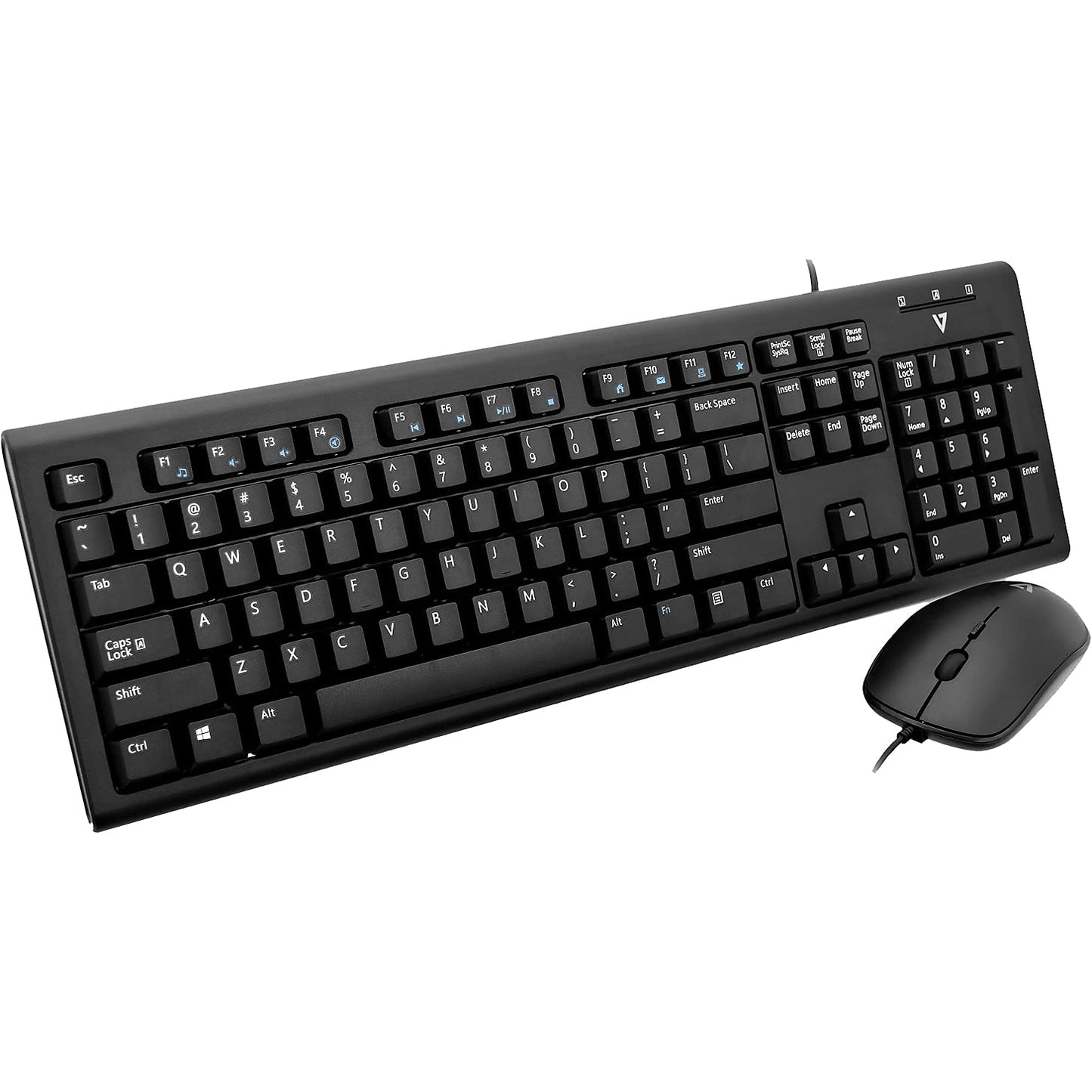 V7 CKU200US Wired Keyboard & Mouse Set PS/2, USB, Black