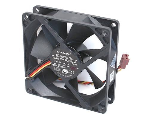 Foxconn PVA092G12M DC12 Volt 0.24 Amp, Rear Case Brushless Cooling Fan 92mm x 92mm x 25mm, 3-WIRE/3-PIN CONNECTOR