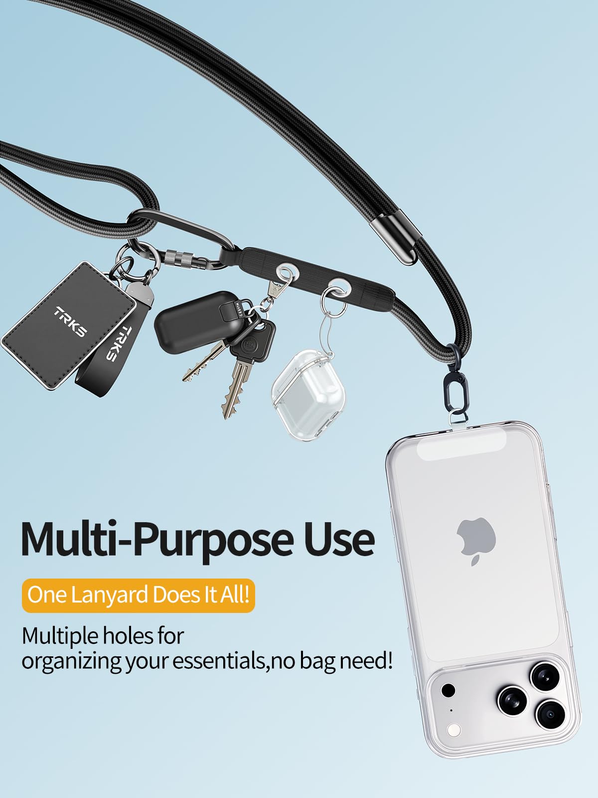 Phone Lanyard Adjustable Cell Phone Lanyard Crossbody with 2 Tabs Anti Theft Phone Strap for All Phones Premium Metal Buckles,Cell Phone Neck Strap