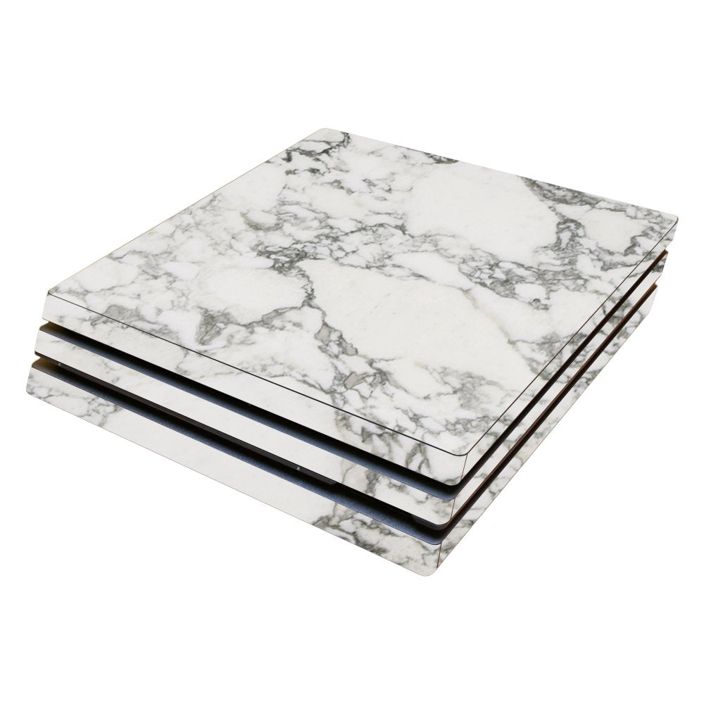 MightySkins Skin Compatible with Sony PS4 Pro Console - White Marble | Protective, Durable, and Unique Vinyl Decal wrap Cover | Easy to Apply, Remove