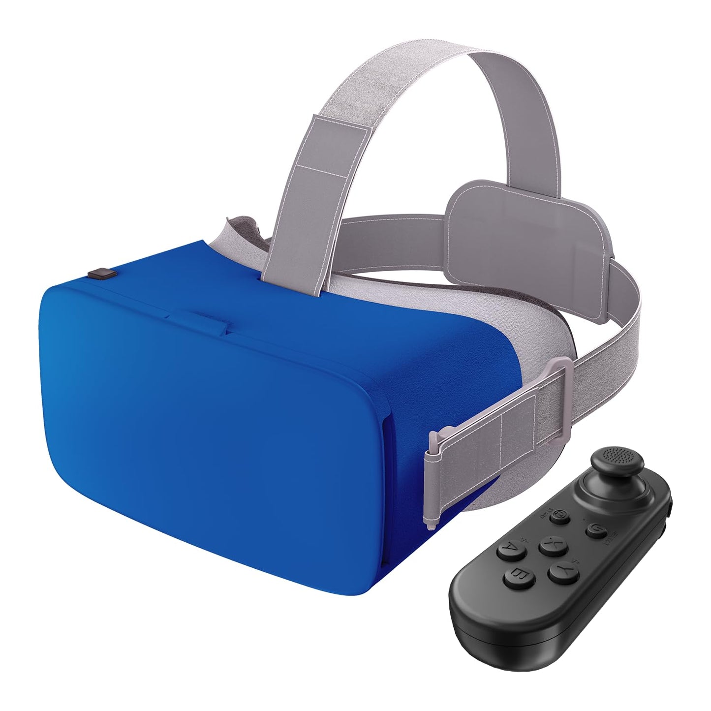 VR Headset for Phone with Controller, Anti-Blue Eyes Protected HD Lenses - Quantum Blue
