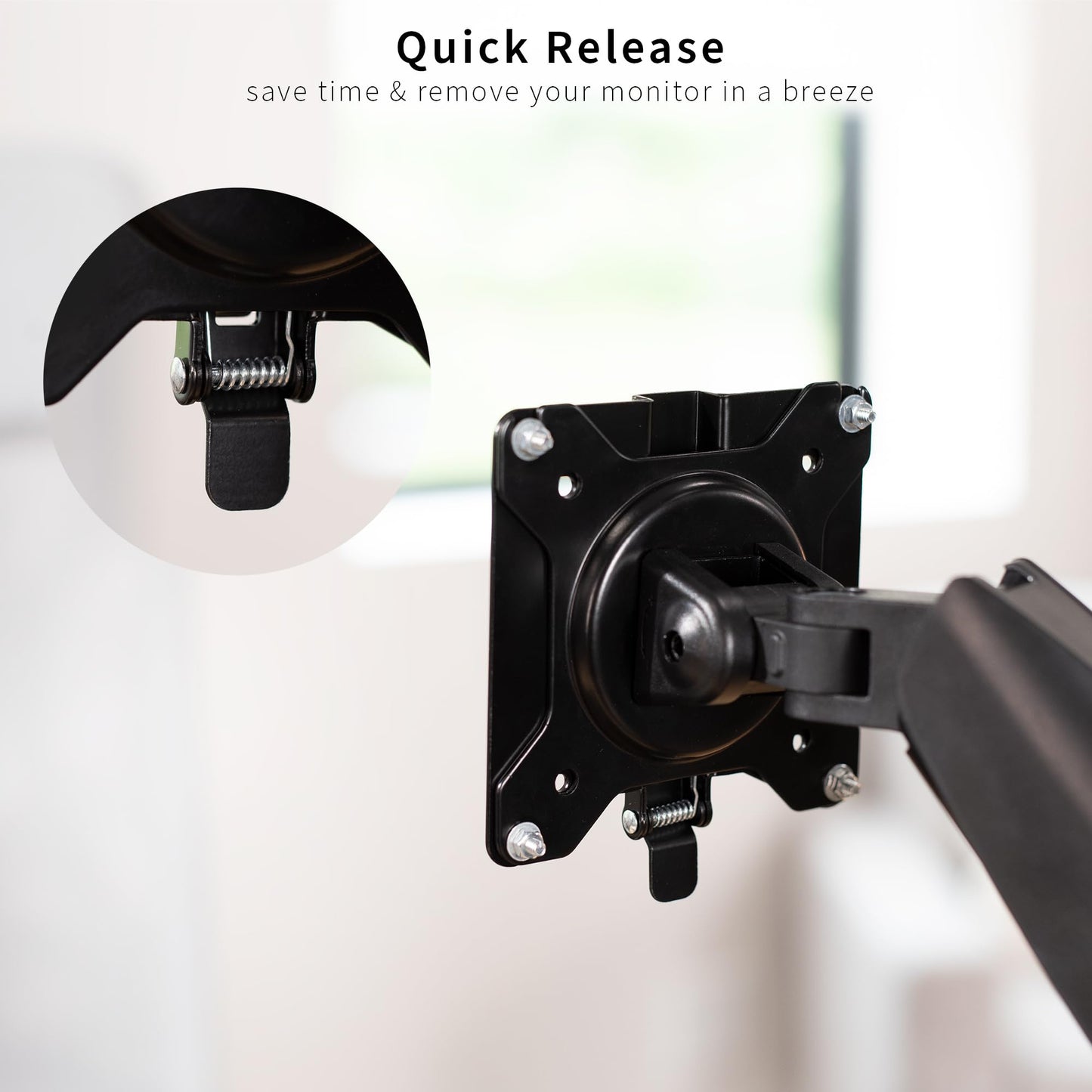 VIVO Adapter VESA Mount Quick Release Bracket Kit, Stand Attachment and Wall Mount Removable VESA Plate for Easy LCD Monitor and TV Screen Mounting