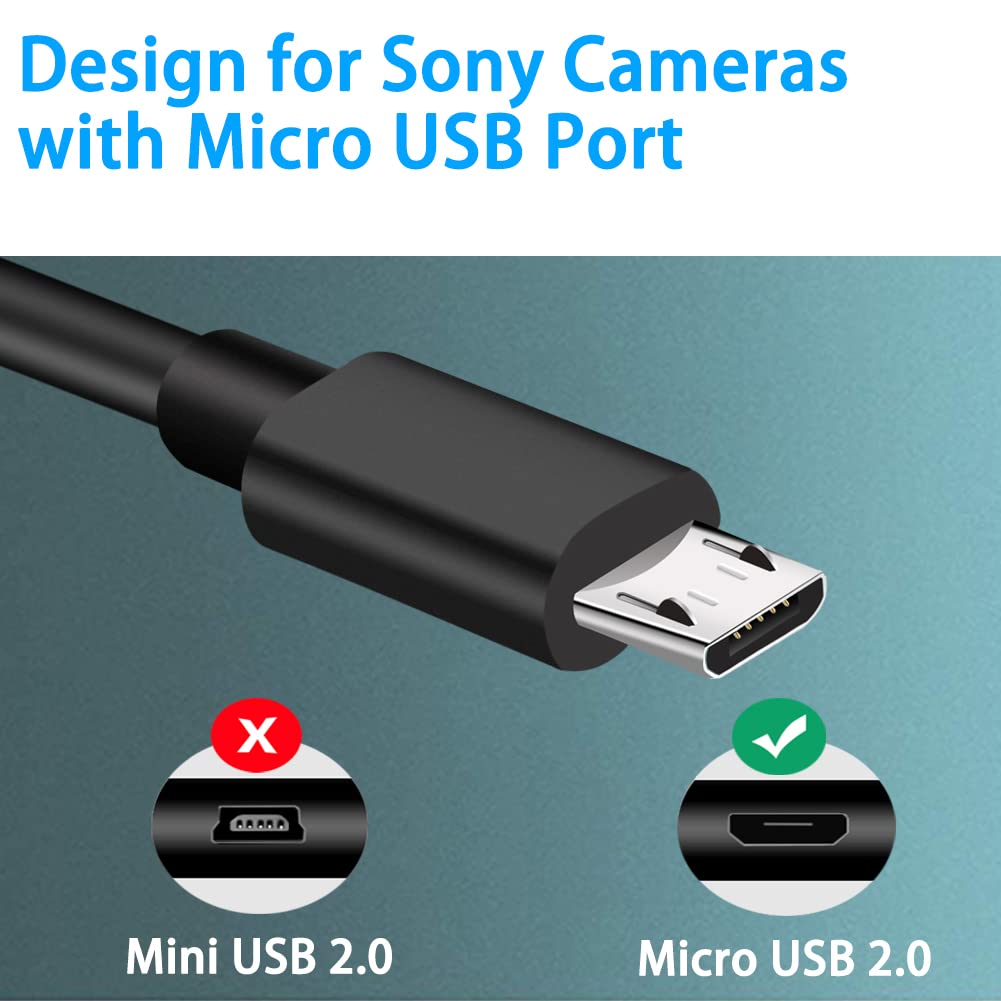 Camera USB Cable for Sony Alpha a6000 a6300 a6400 a6500 a5100 a5000 A77II A7IIK,A99II,Cyber-Shot DSCHX200V,DSCHX400, DSC-RX10 etc,PC Computer