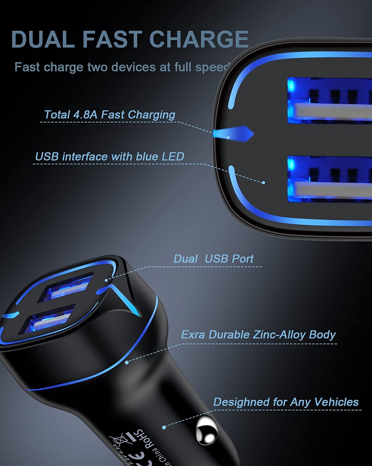 Car Phone Charger Lightning Cable Fast Charging Cargador for iPhone 14 13 12 Pro Max Mini 11Pro 10 SE X XR XS XS Max 8 7 6 Plus, Apple Lightening…