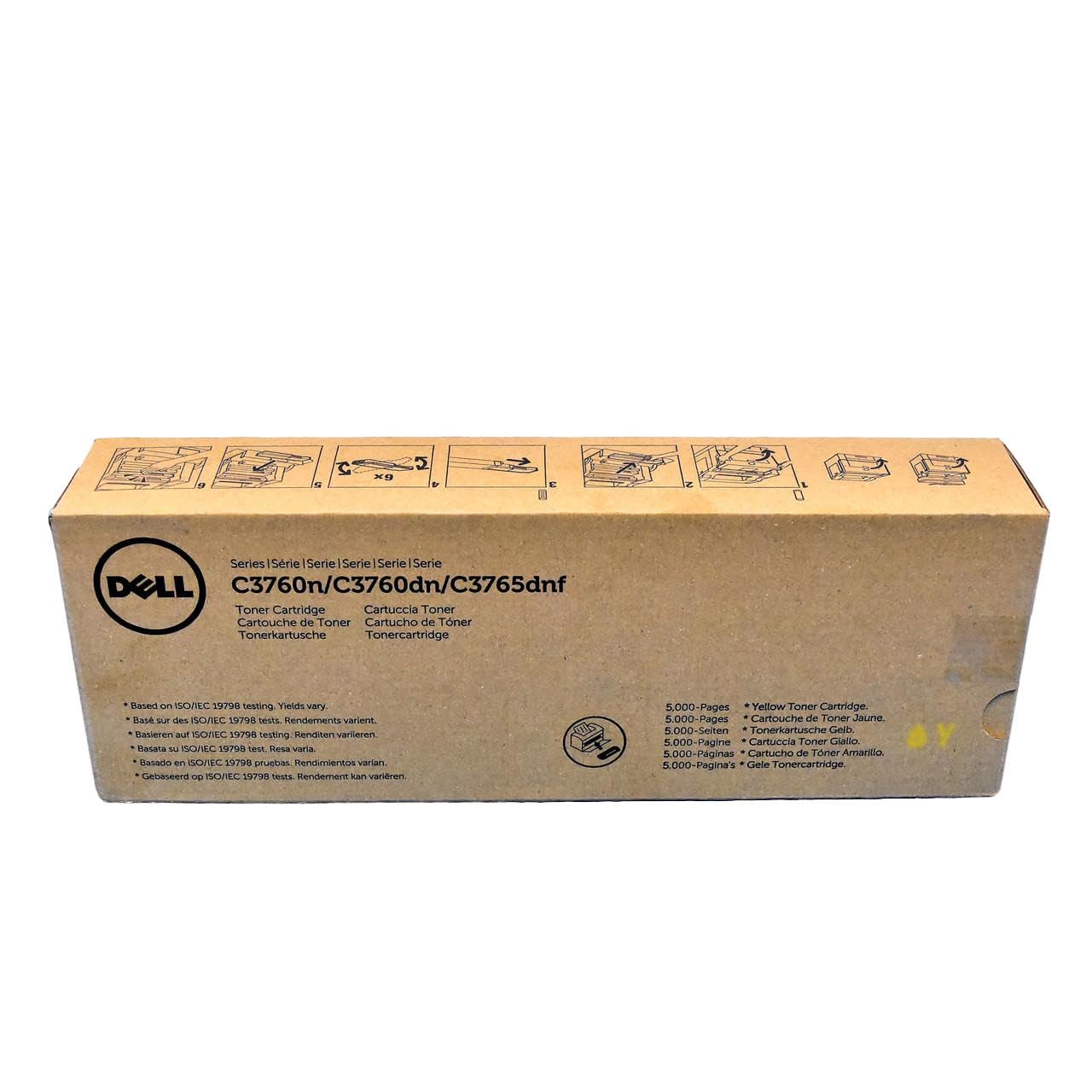 Dell KGGK4 Yellow Toner Cartridge C3760N/C3760DN/C3765DNF Color Laser Printer