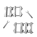2 PCS Double Antenna Mast Clamp V Jaw Block with Bolts Mast to Mast Clamp,Patio Umbrella Holder Heavy Duty Pole to Pole Mounting Bracket for WiFi