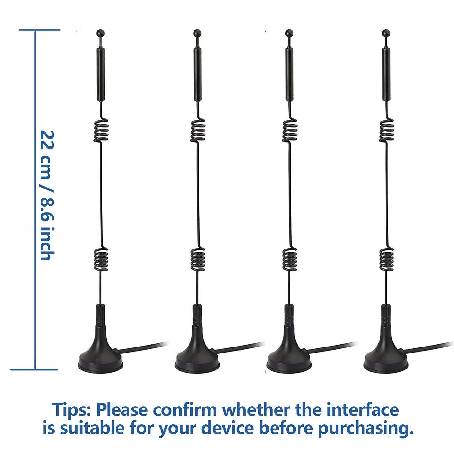 Bingfu Dual Band WiFi 2.4GHz 5GHz 5.8GHz 9dBi Magnetic Base MIMO RP-SMA Male Antenna 4-Pack for WiFi Router Wireless Network Card USB Adapter Security