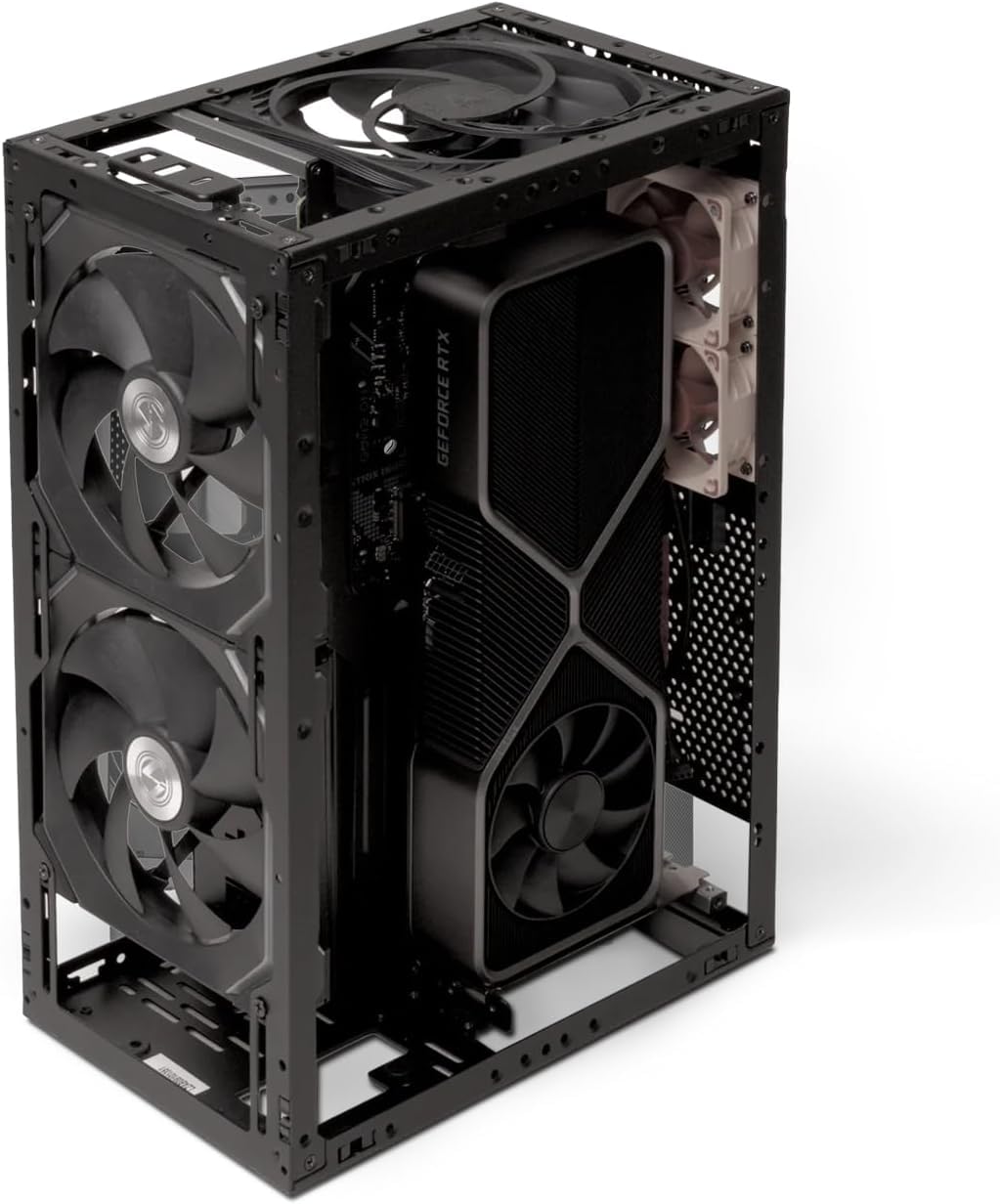 SSUPD Meshroom S V2 Mini-ITX Gaming PC Case (SFF), Full Mesh No Riser Cable, Compatible ATX MB/RX9070/5090/280mm AIO, USB Type-C (Black Variant B)