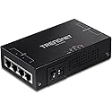 TRENDnet 65W 4-Port Gigabit PoE+ Injector, TPE-147GI, 4 x Gigabit Ports(Data in), 4 x gigabit PoE Ports(Data + PoE Out), Multi-Port PoE+ Injector up