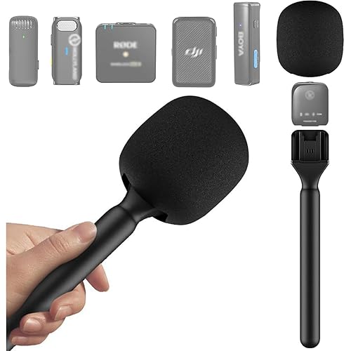 Microphone Holder for Rode Wireless GO 2 II, Mic Stand Compatible with DJI Mic 2/1 Hollylandia Handheld Wireless Microphone, Noise Reduction, Suitable