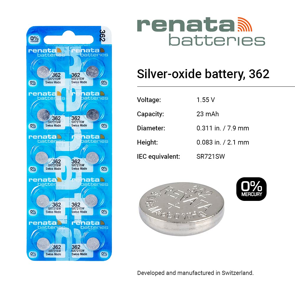 Silver Oxide Button Cell Battery 362