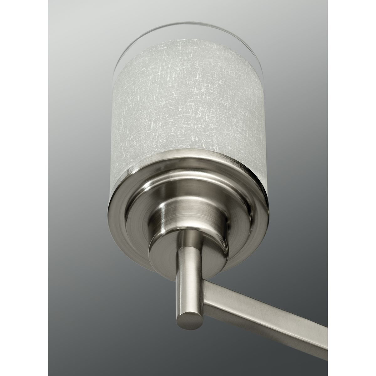 Progress Lighting Alexa Collection 3-Light Etched Linen with Clear Edge Glass Modern Bath Vanity Light Brushed Nickel