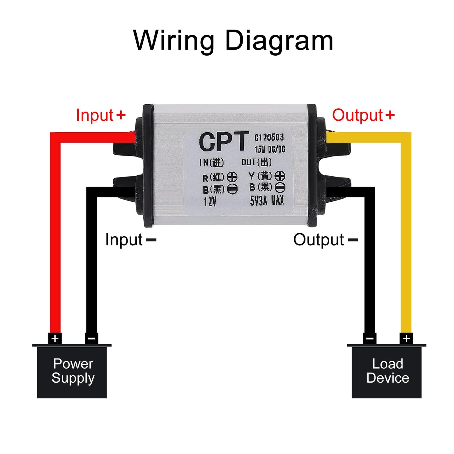 12V to 5V DC Converter Car Power Voltage, Waterproof DC 6.3-22V 12V Step Down to 5V 3A 15W Voltage Regulator Buck Converter Power Supply Step-Down…
