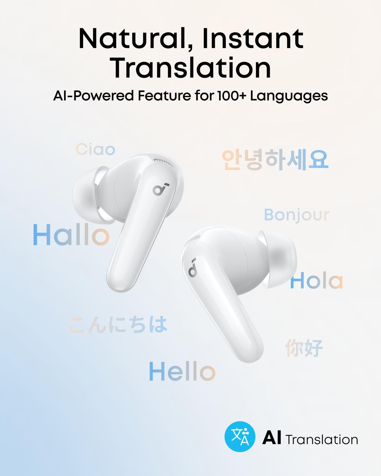 Soundcore P31i by Anker Translation Earbuds with Real-Time Adaptive ANC