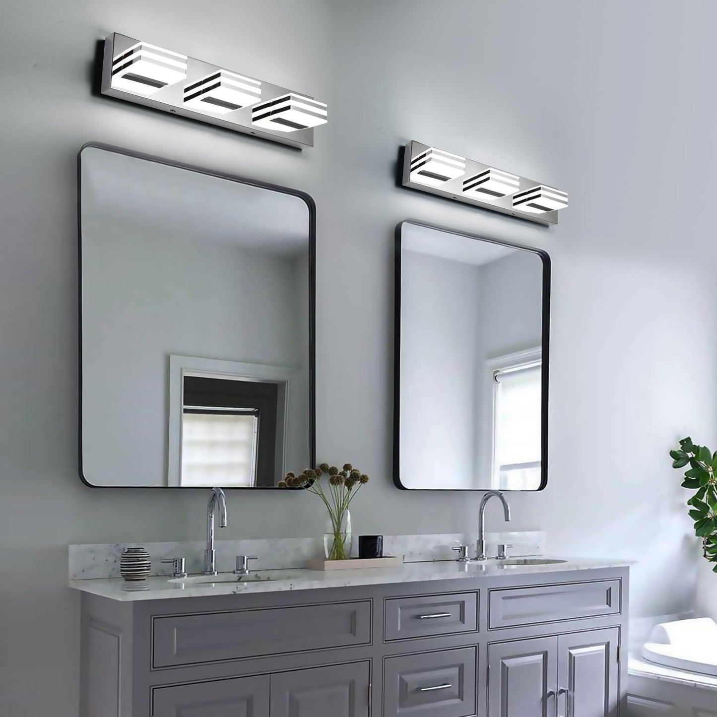 LED Vanity Lights 20in Bathroom Lights Fixtures over Mirror 3 Light LED Lighting Fixture for Bathroom 18W Mirror Lighting Fixture Modern Bath Light