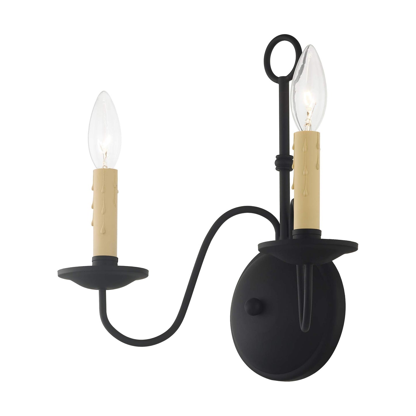 Livex Lighting 4492-04 Heritage 2-Light Wall Sconce, Black
