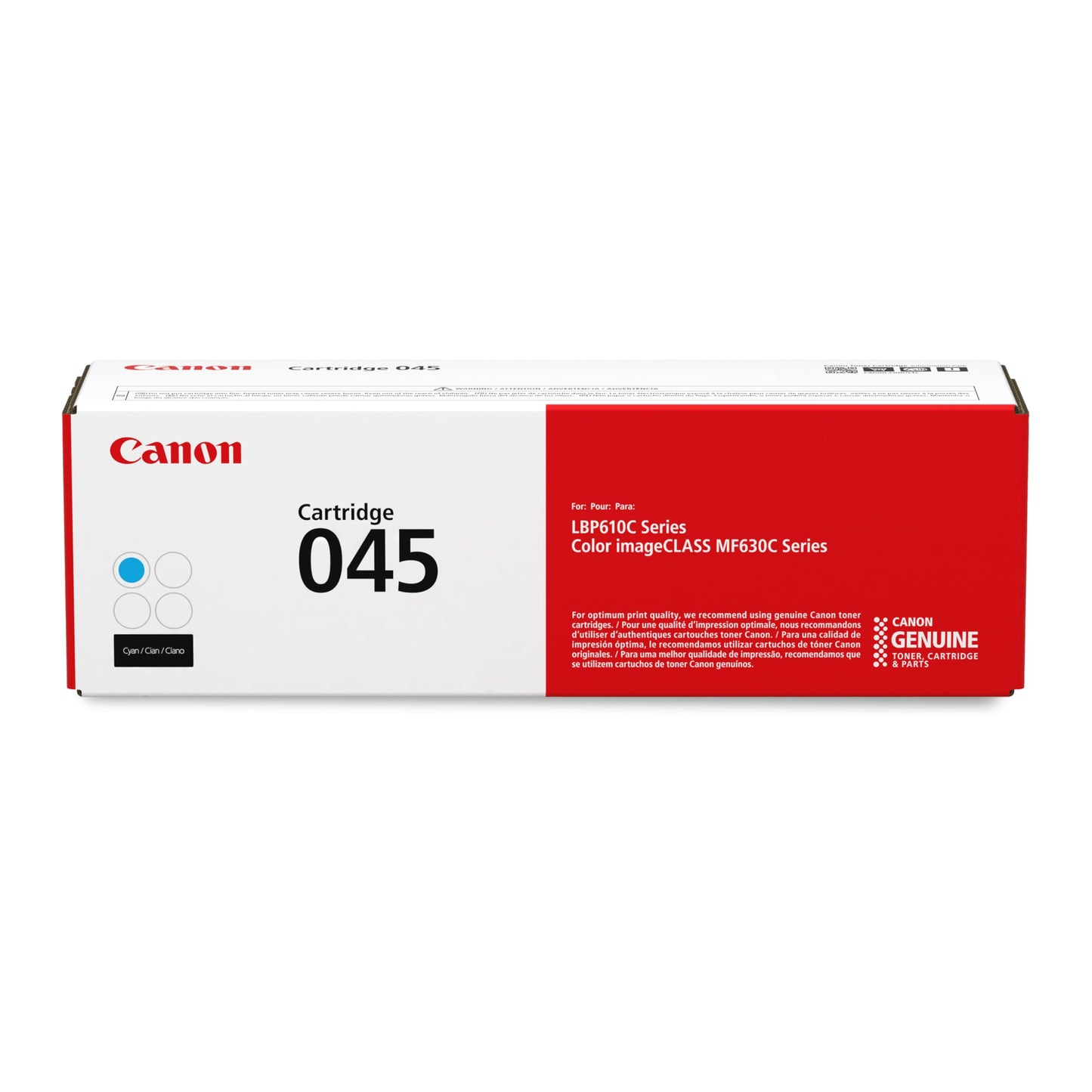 Canon Genuine 045 Cyan Toner Cartridge Compatible with LBP612Cdw, MF632Cdw, MF634Cdw