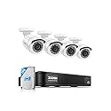 ZOSI H.265+ Full 1080p Home Security Camera System Outdoor Indoor, 5MP-Lite CCTV DVR 8 Channel with AI Human Vehicle Detection, 4 x 1080p Weatherproof