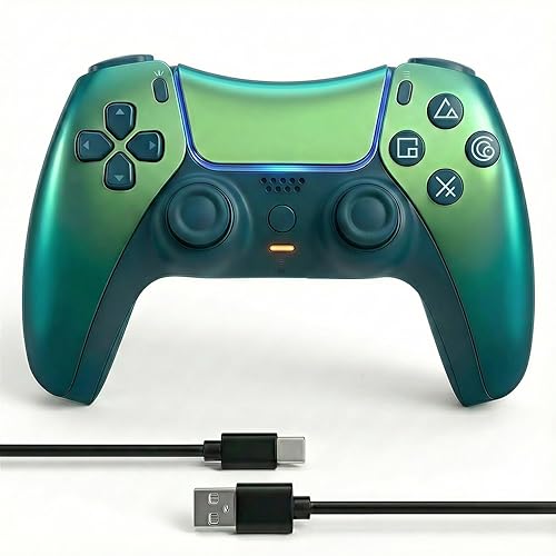 CelebFuny Wireless Controller for PS5 with 1500mAh Battery, Dual Vibration, 3.5mm Audio Jack, Speaker, 6-Axis Motion Gamepad Compatible with PS5