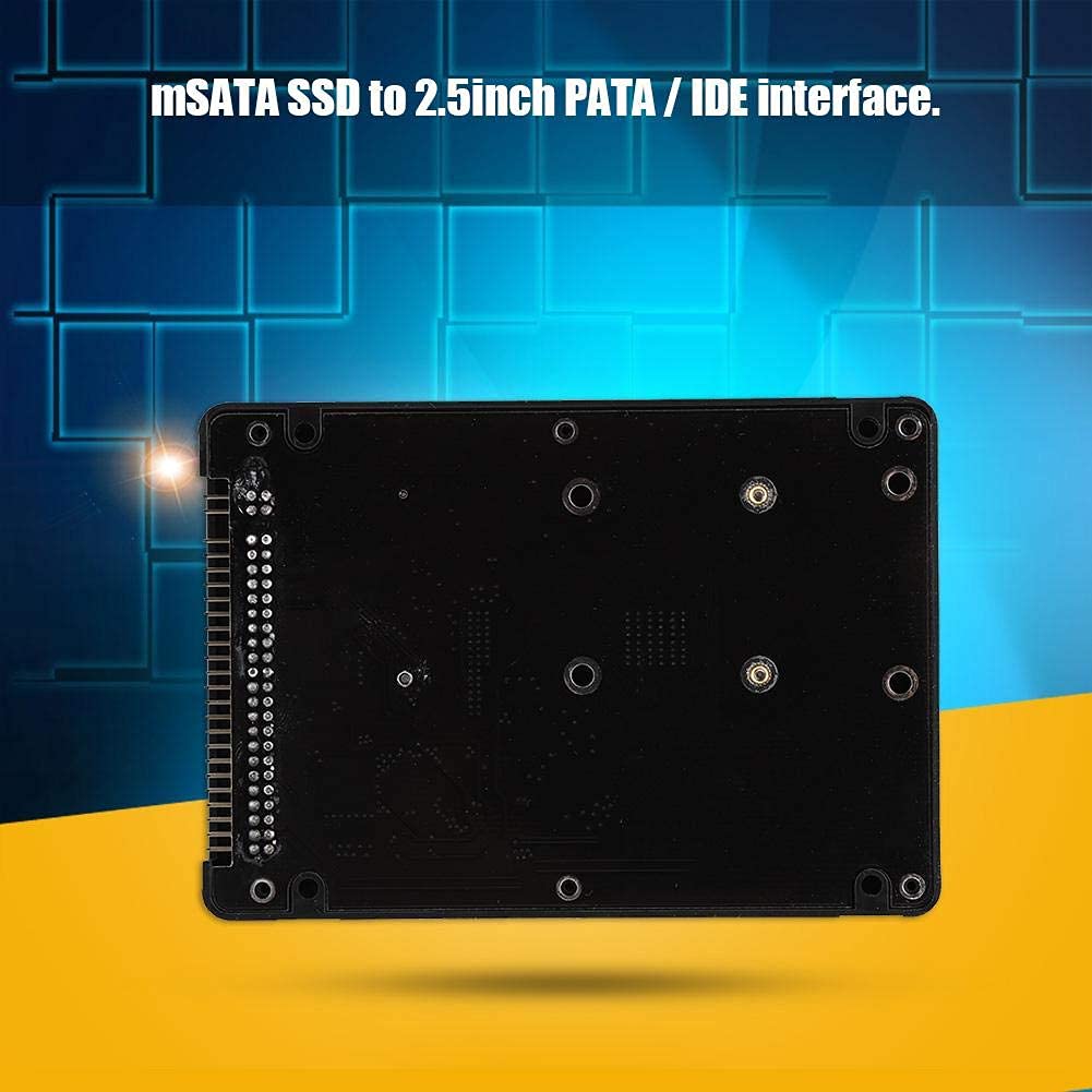 Hard Disk Enclosure,mSATA SSD to 2.5-Inch 44-Pin IDE Adapter with Shell,Stable Performance,Laptop PATA/IDE Hard Drive Shell Adapter (Black)