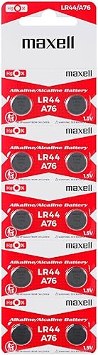 Maxell LR44 (A76) Batteries, 10 Count (775011)