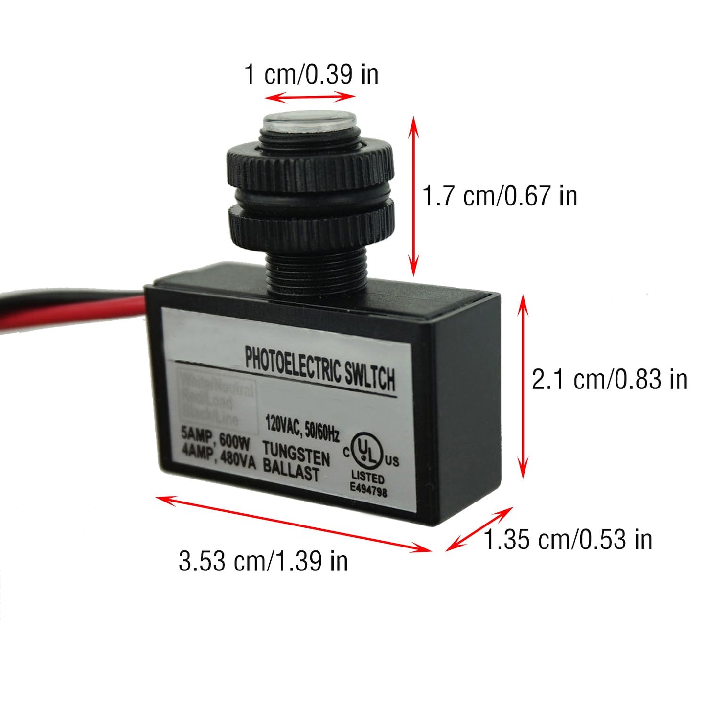 Proshopping 2Pcs AC 120V Dusk to Dawn Photoelectric Switch with Automatic Illumination Detection Circuit, Outdoor Hard-Wired Post Eye Light Control