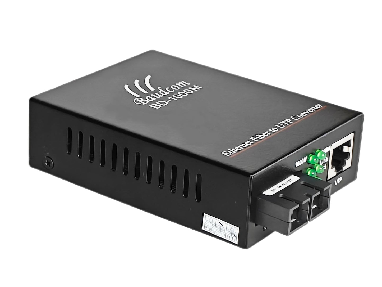 Baudcom Gigabit SingleMode Fiber to Ethernet Media Converter, Dual SC Fiber, Up to 20KM,1000Base-LX to 10/100/1000Base-Tx Gigabit SMF Fiber SC