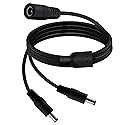 YINGAYOU DC Splitter Cable 5.5 x 2.1mm DC 2 Way Splitter 5V 6V 9V 12V 24V 3A, for Security Cameras, DVR, Router, Printer, LED Strip (1 Female 2 Male