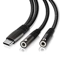 USB C Microphone Adapter, USB C to 3.5mm Combo 3.5mm Hi Fi Audio & Mic Jack Splitter Compatible with iPhone 16 15 Pro Max/15 Pro/15 Plus,iPad Pro/Air