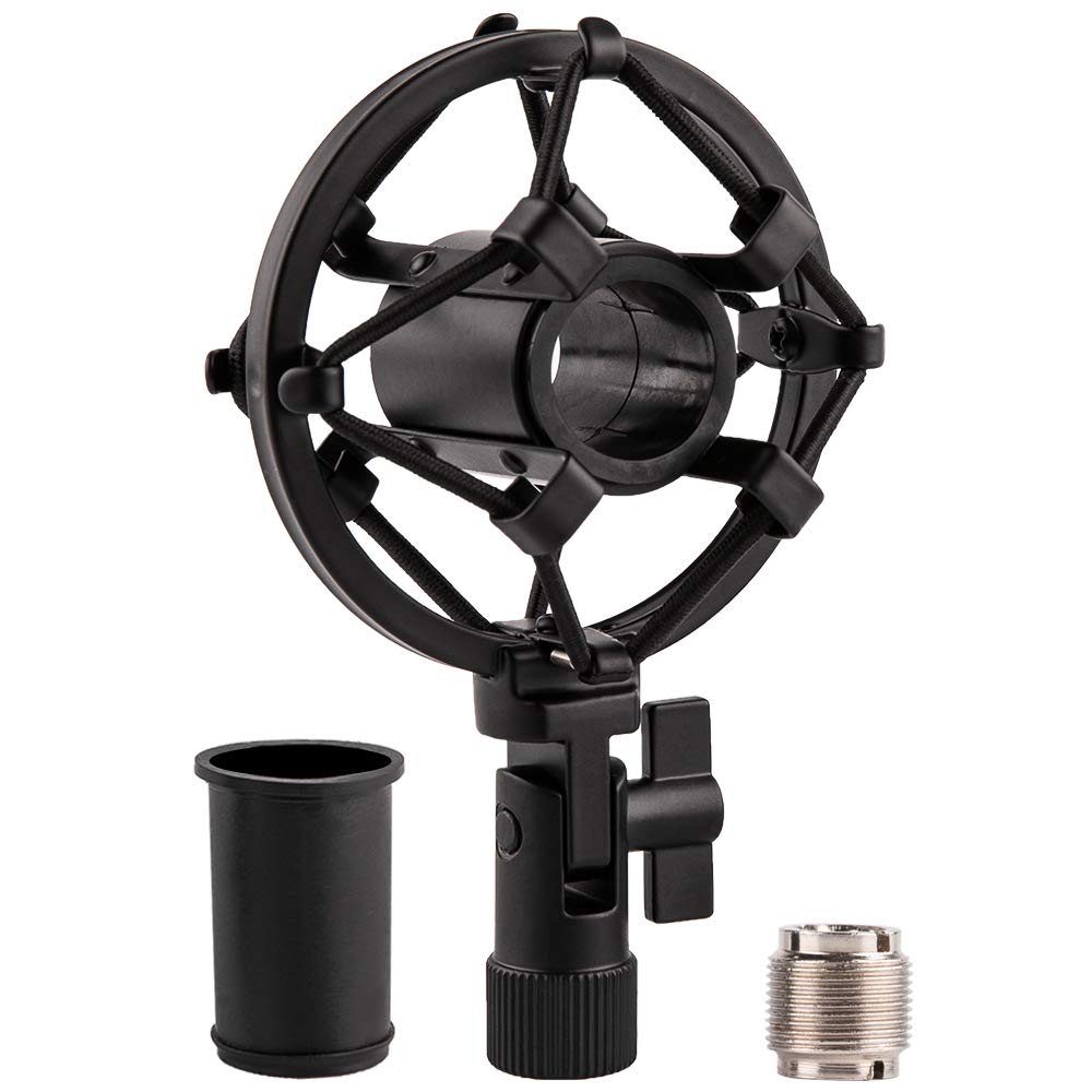 LYRCRO Microphone Shock Mount for 21mm-23mm Small Diameter Size Instrument Condenser Mic or Shotgun Mic like Rode NTG-1 NTG-2