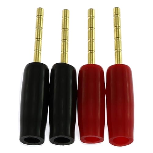 E-outstanding 4PCS Banana Plug Pin Screw Type Speaker Wire Cable Connectors 2mm Gold Plated Banana Plugs