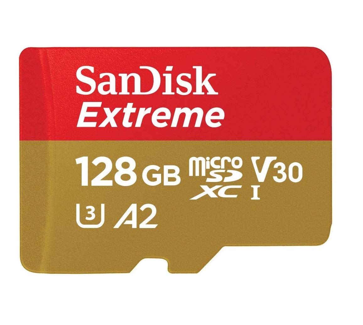 SanDisk MicroSDXC 128GB Extreme Memory Card Compatible with Insta360 Go Ultra, X4, X4 Air and X5 Action Camera (SDSQXAA-128G-GN6MN) Bundle with (1)