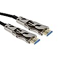 J-Tech Digital HDMI 2.0 Active Fiber Optic Cable 18Gbps 49.2 Feet with Micro-HDMI Adapter | 4K 60Hz 4:4:4 HDR10 HDCP 2.2 Unidirectional