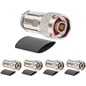 XRDS -RF N Male Connectors Plug Attach Adapter Coax Connector for LMR400/RG8/Belden 9913/KMR400 RF Coaxial Cable 5pack (NOT for TV)