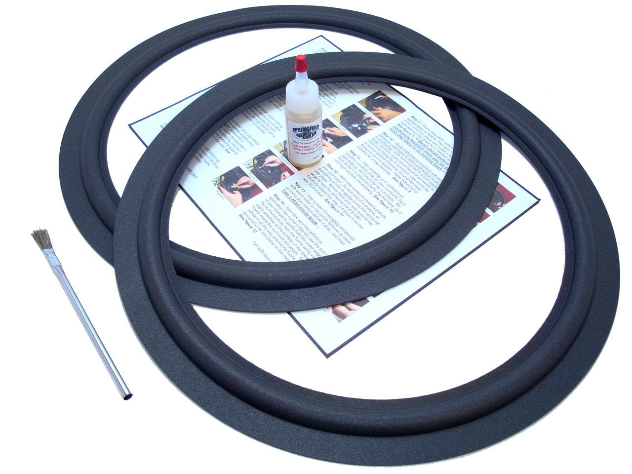 Springfield Speaker 15" Foam Surround Edge Repair Kit - 2 Speaker Kit - Flat Attach 15 Inch - Compatible with Altec Lansing 873a, Barcelona, Santiago