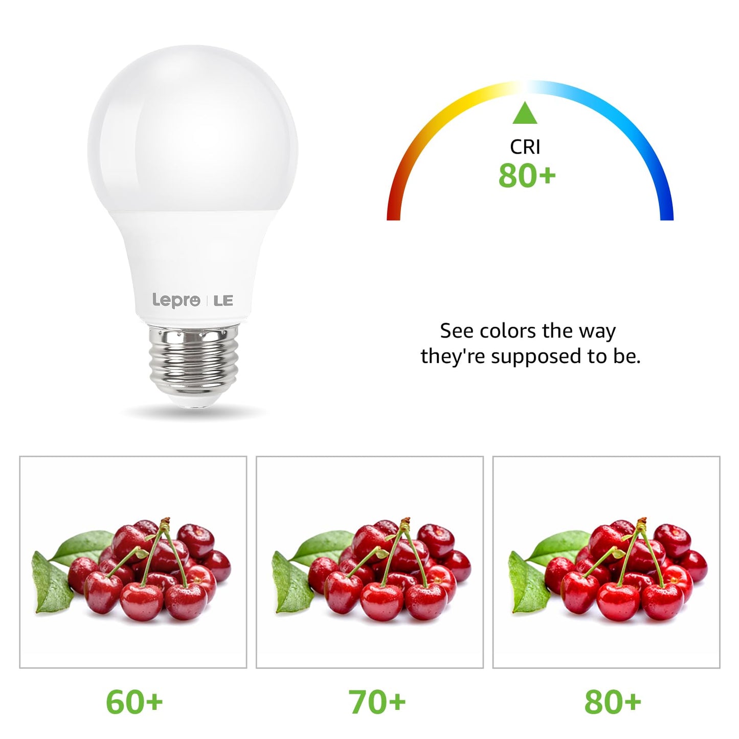 Lepro A19 E26 LED Light Bulbs 9W 800 Lumen Soft White 2700k 10 Pack