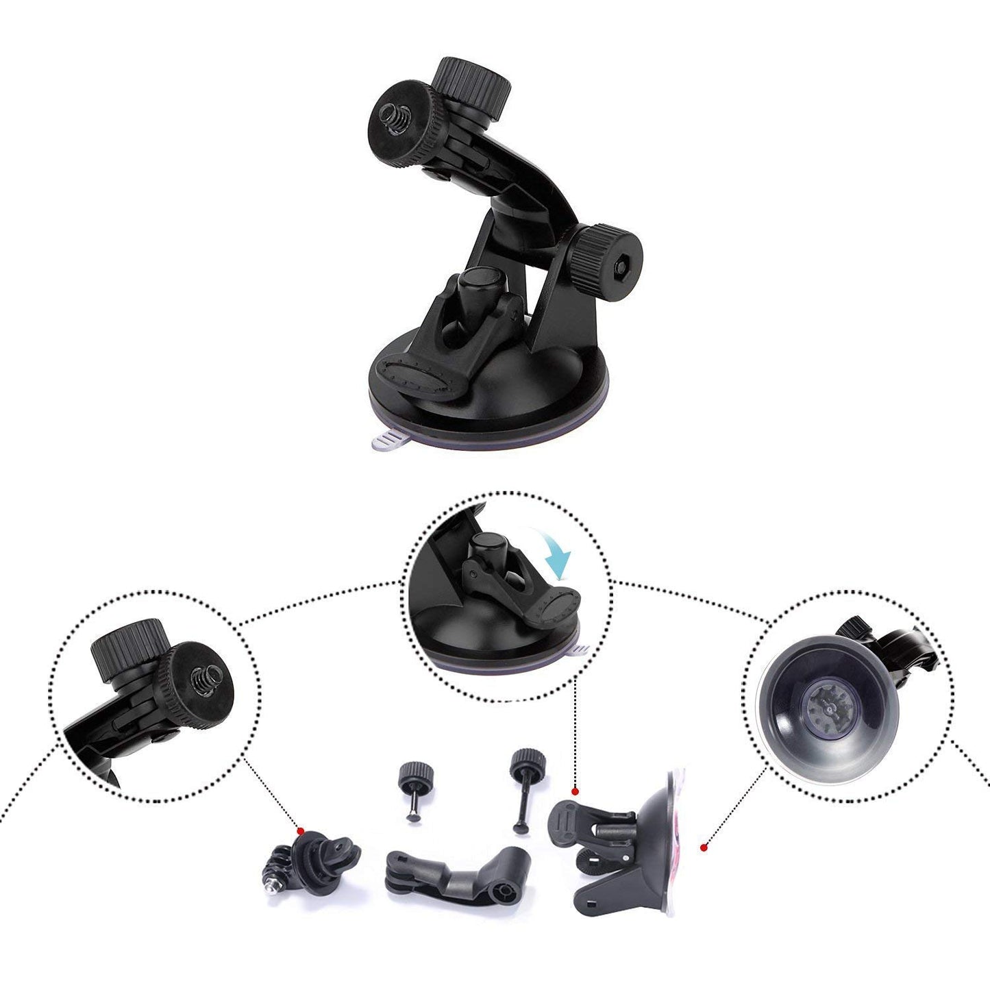 Suction Cup Mount Compatible with Gopro Hero 13 12 11 10 9 8/AKASO EK7000/Brave 4/Brave 7/V50X/Insta360 x5 x4/ODDV/DJI Osmo Action 5