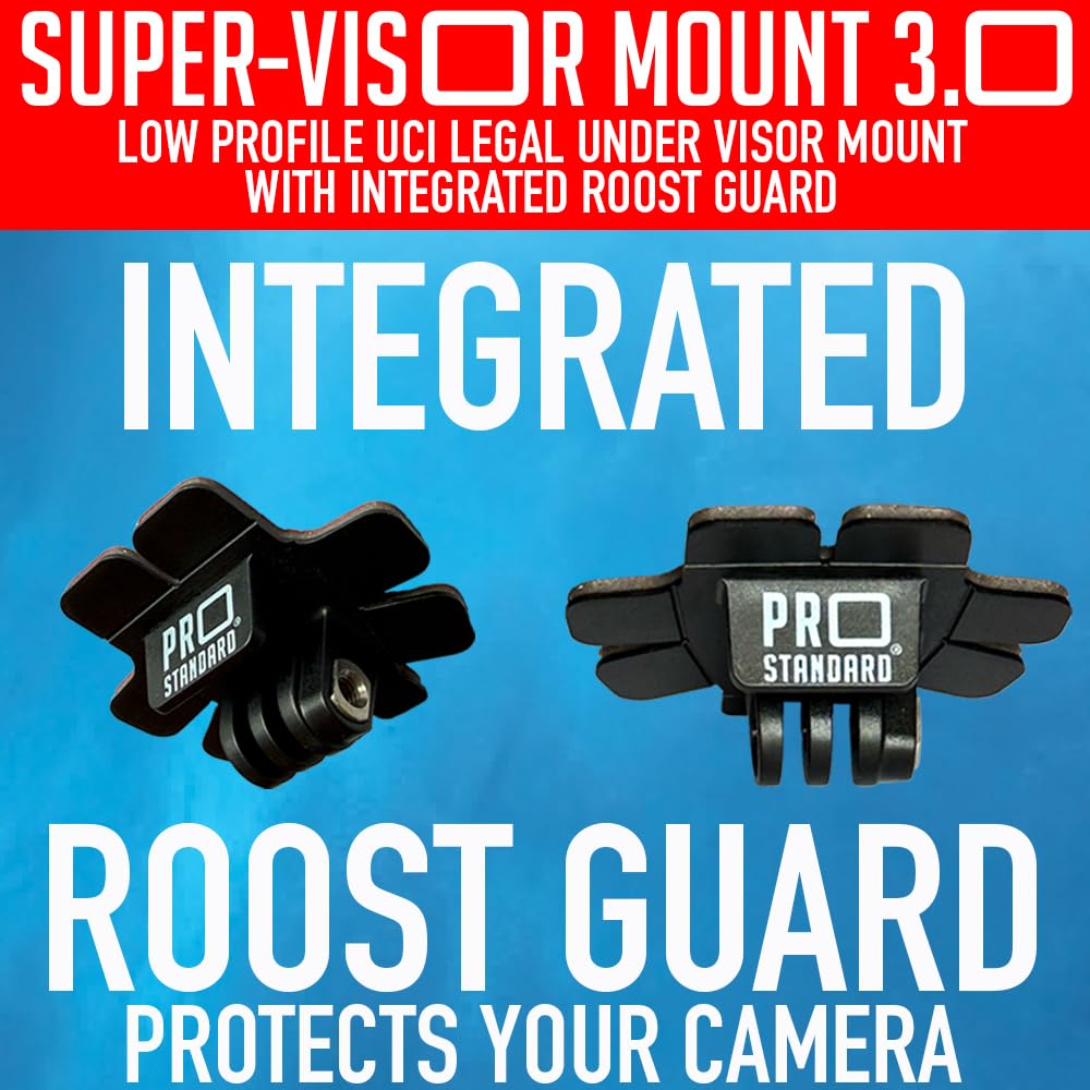 Pro Standard Super-Visor Mount 3.0 - Low Profile Under Visor Camera Mount Compatible with All Action Cameras