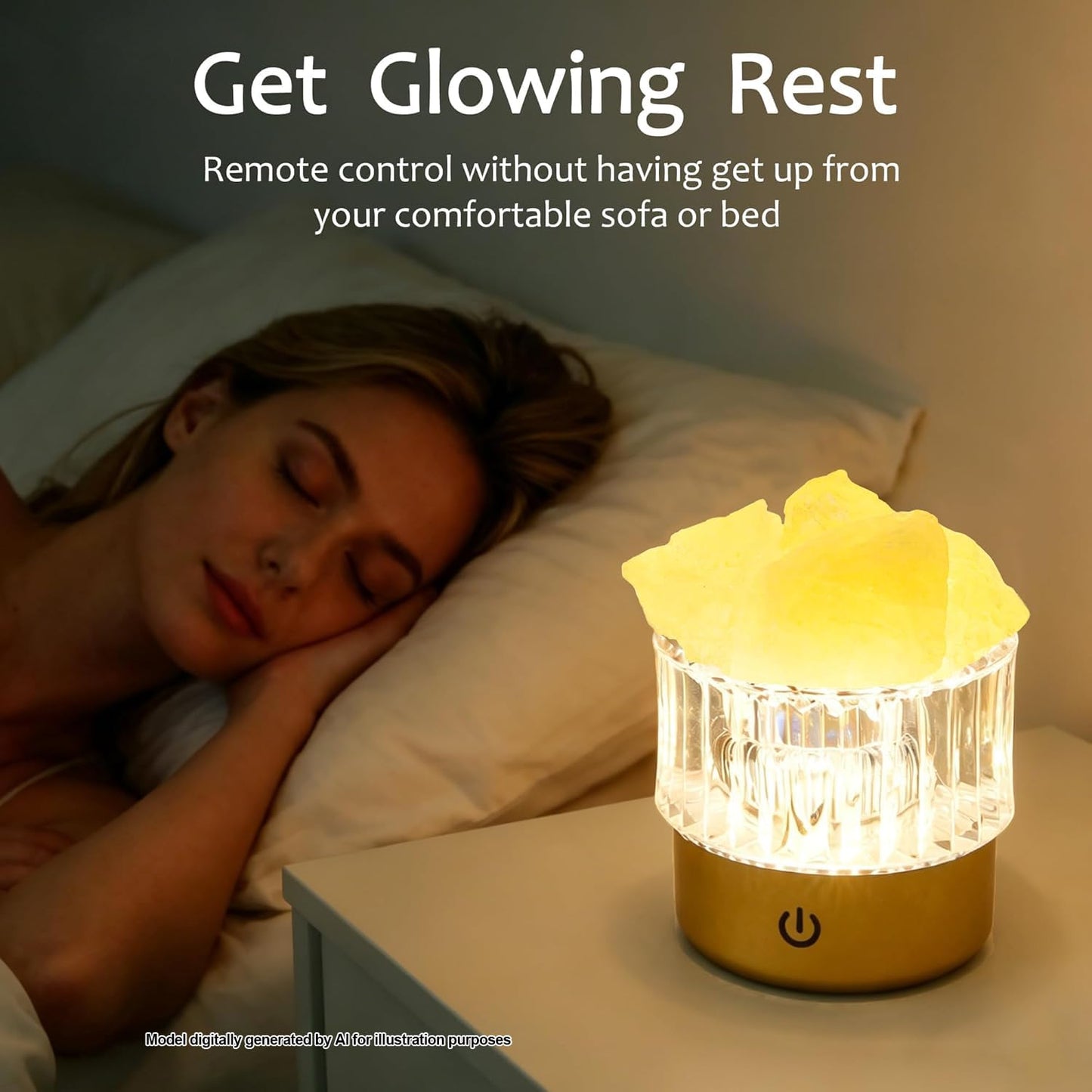 MYDAYS&DESIGN Yellow Crystal Lamp Natural Citrine Lamp, LED Light Dimmer with 3 Levels Cordless, Rocks Lamp Night Light Rechargeable for Room Home