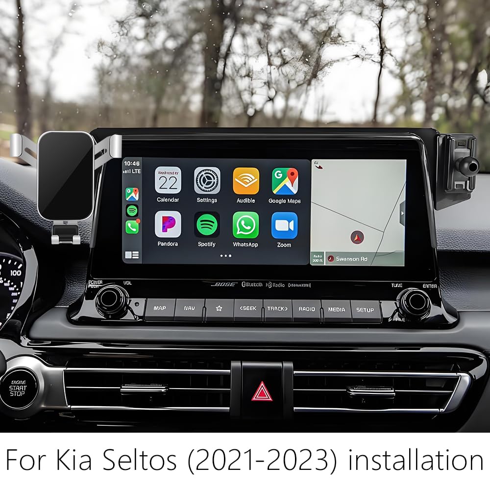 LUNQIN Car Phone Holder for Kia Seltos 2021 2022 2023 Auto Interior Accessories Best Cell Phones Mount Cellphone Mobile Cradle Charging Navigation