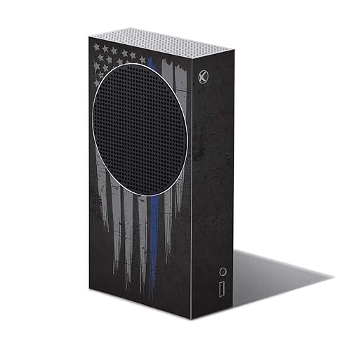 MightySkins Skin Compatible with Xbox Series S - Thin Blue Line | Protective, Durable, and Unique Vinyl Decal wrap Cover | Easy to Apply and Change