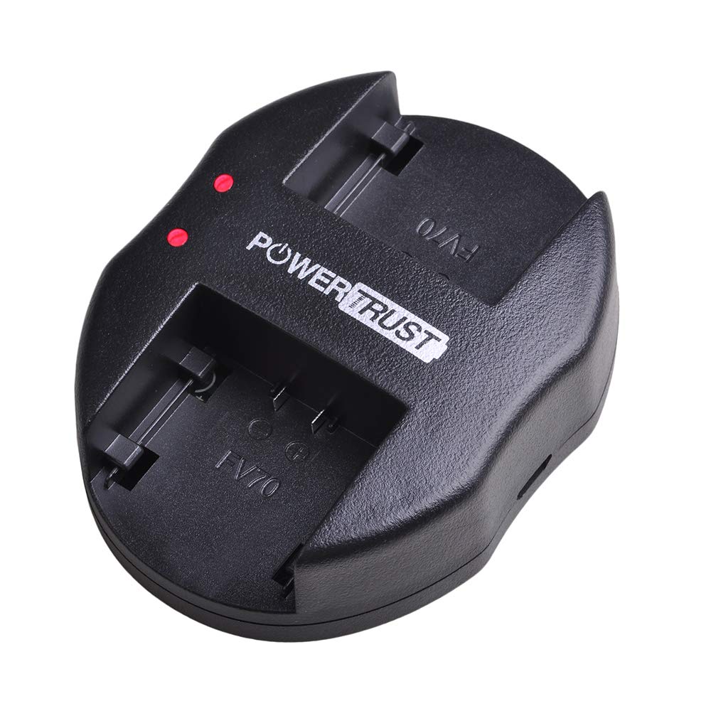 PowerTrust 2-Pack NP-FH50 Battery + USB Dual Charger for Sony NP-FH40 NP-FH30 Series Batteries and DSC-HX1 HX100 HX100V HX200 HX200V HDR-TG1E TG3 TG5