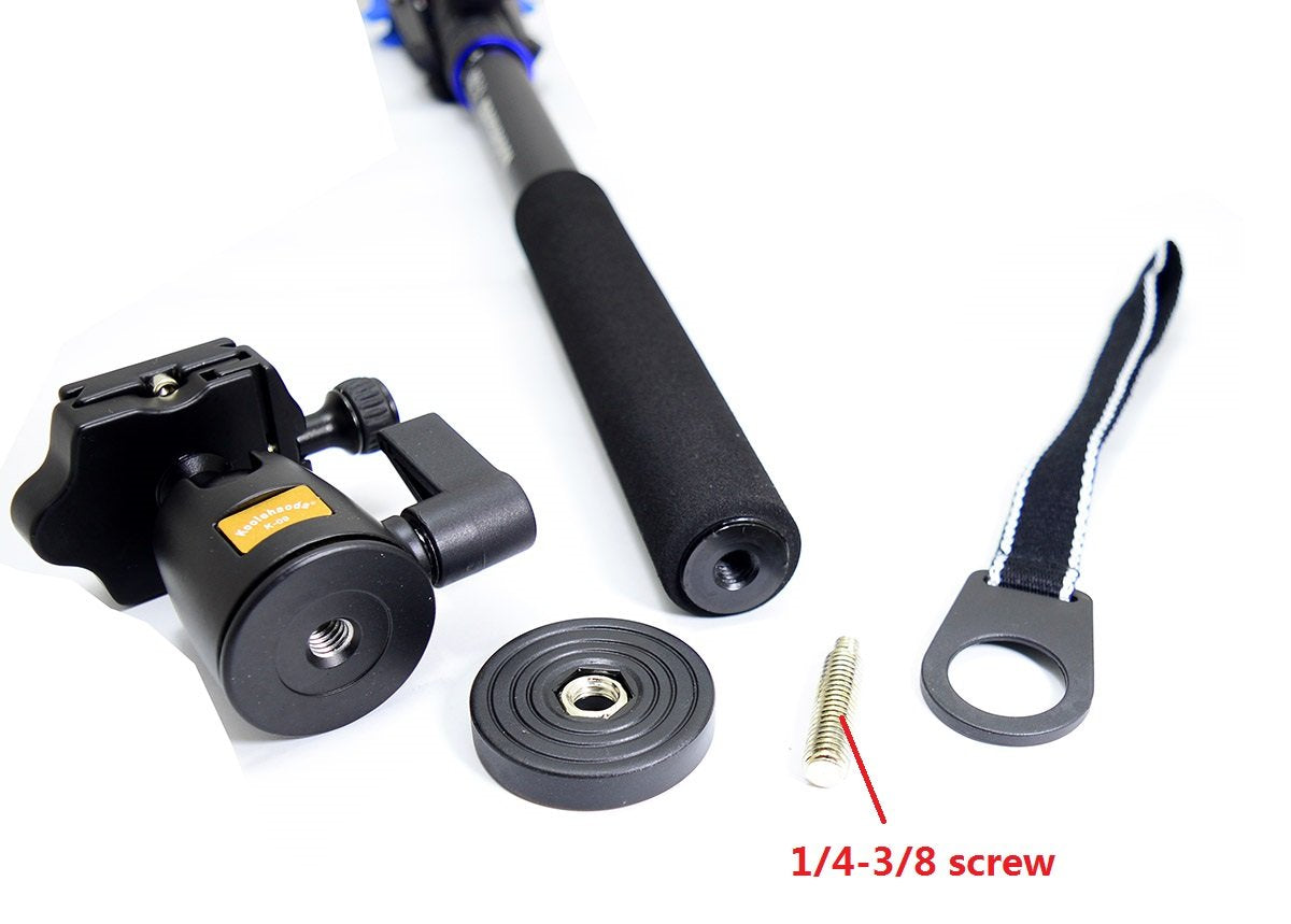 koolehaoda Camera Aluminum Monopod with Three Feet Stand Support Base & K-09 Ballhead for Camera. Extended Max Height: 69-inch.